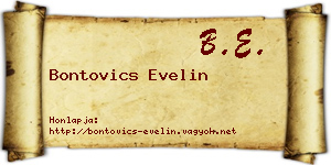 Bontovics Evelin névjegykártya